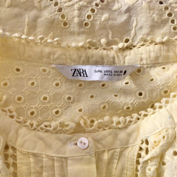 Zara Aida Blouse Custom Tie Dyed Yellow & Green Large - Picture 9 of 12